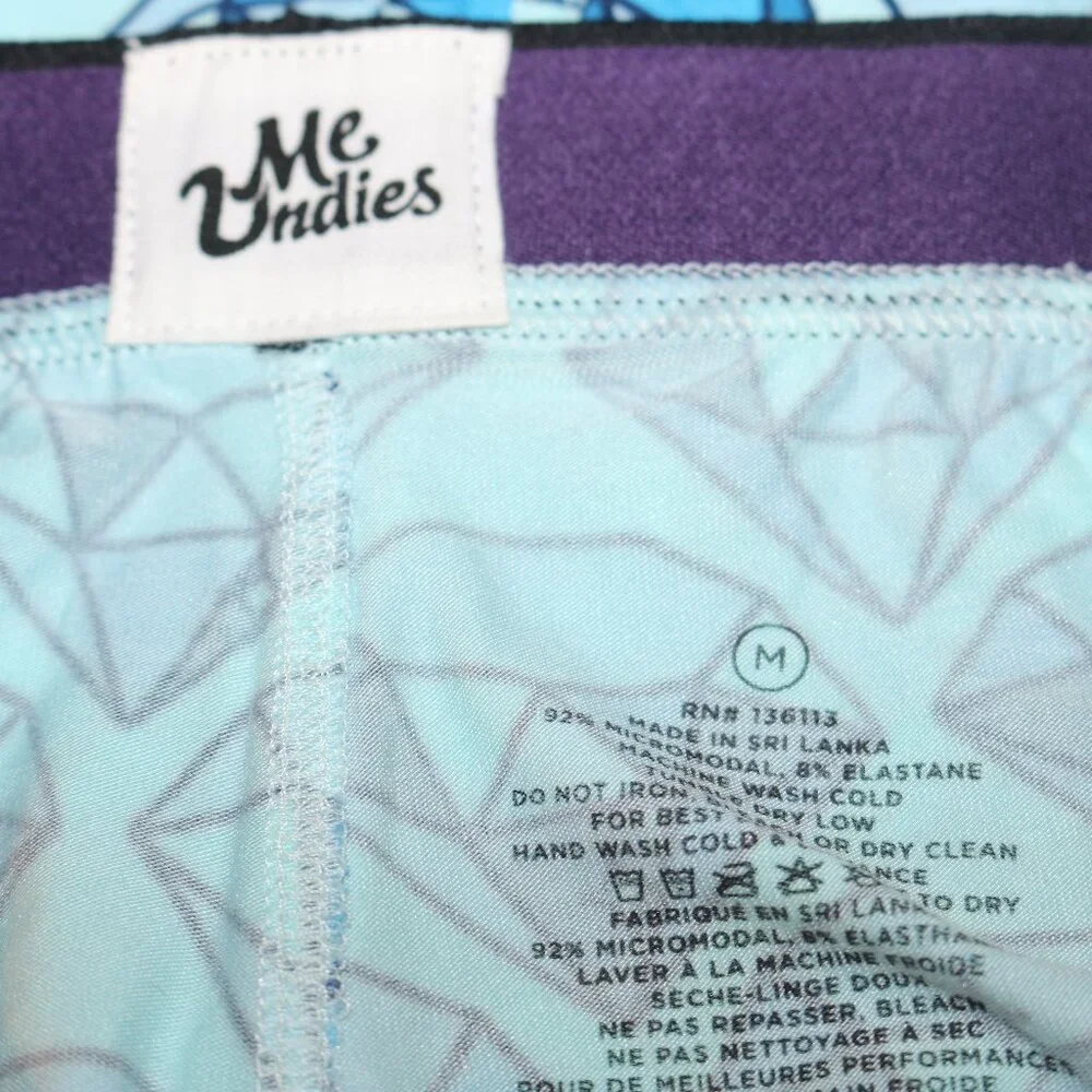 MeUndies blue gems men's boxer shorts W/button size medium NWOT
